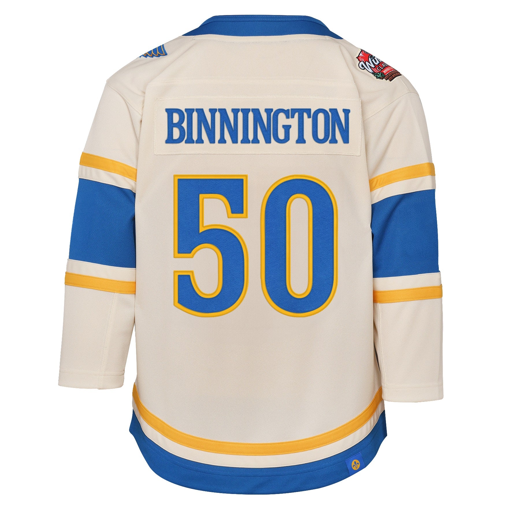 ST. LOUIS BLUES YOUTH PREMIER BINNINGTON WINTER CLASSIC JERSEY BEIGE STL Authentics