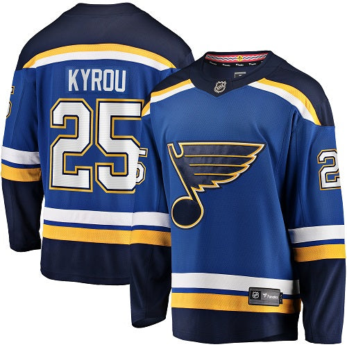 St. Louis Blues Men's Breakaway Jersey - Kyrou #25 Jersey Fanatics   