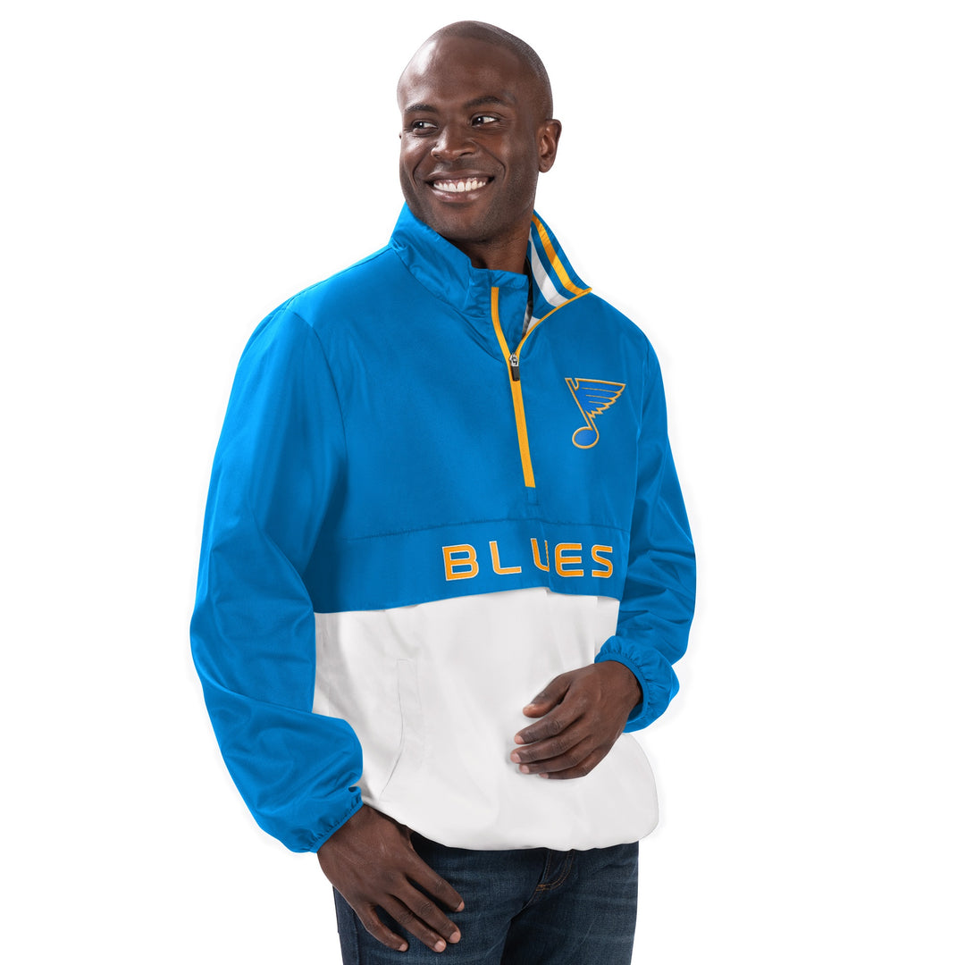 Men's St. Louis Blues Starter Blue Tailsweep Fleece Tri-Blend Pullover  Hoodie