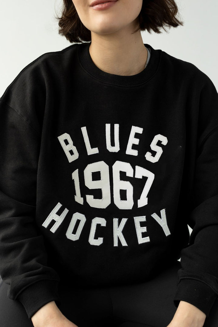 ST. LOUIS BLUES LINE CHANGE LADIES NOSTALGIC CREW - BLACK Outerwear Line Change