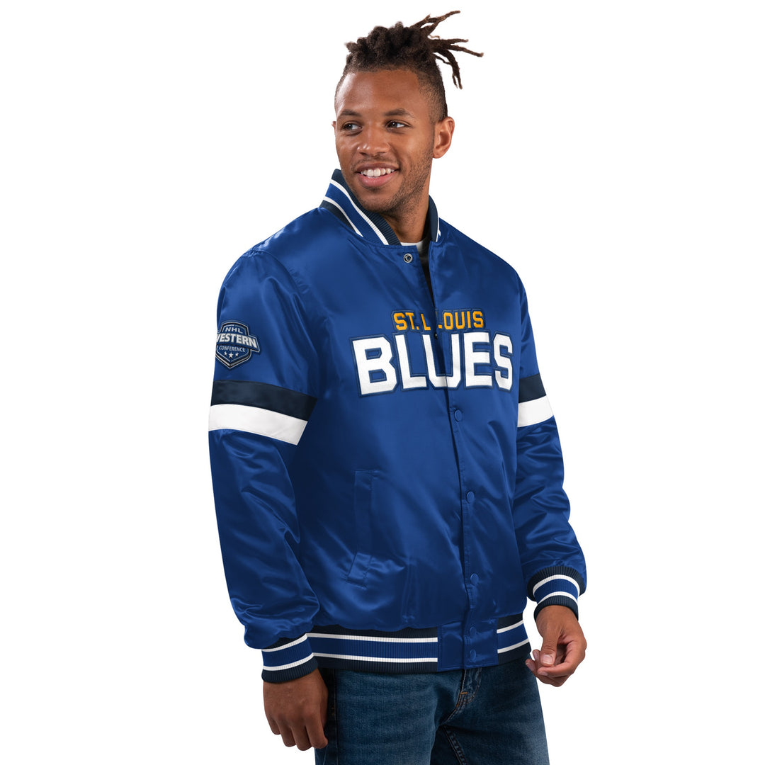 St. Louis Blues Starter Satin Full-Snap Jacket - Green