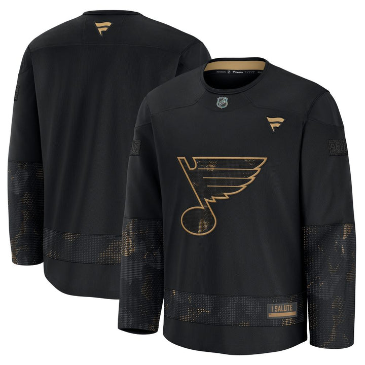 ST. LOUIS BLUES 24/25 FANATICS PREGAME MILITARY JERSEY - BLACK Jersey Fanatics   