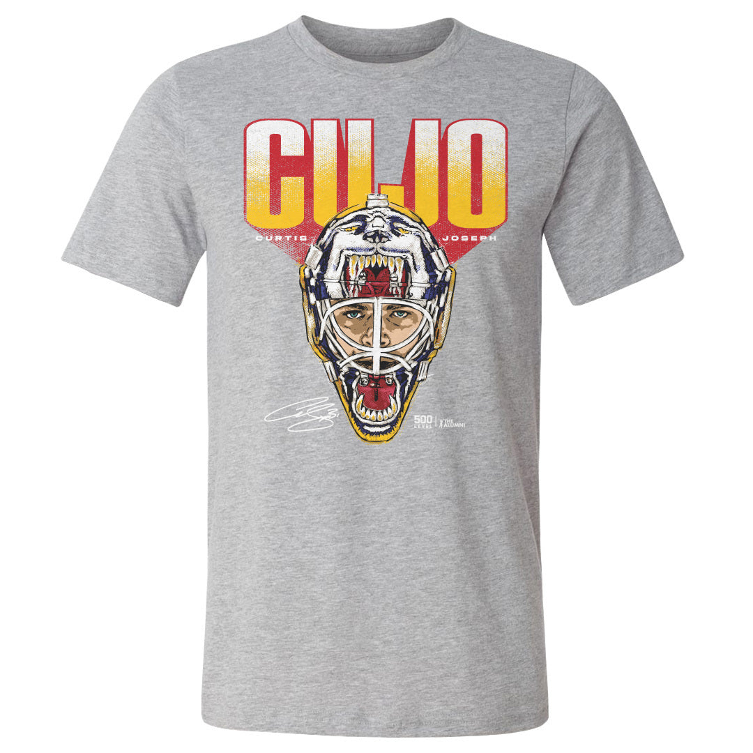 Curtis Joseph St. Louis Cujo Mask T-Shirt - 2 Colors Men's Cotton T-Shirt 500 LEVEL Heather Gray S Men's Cotton T-Shirt