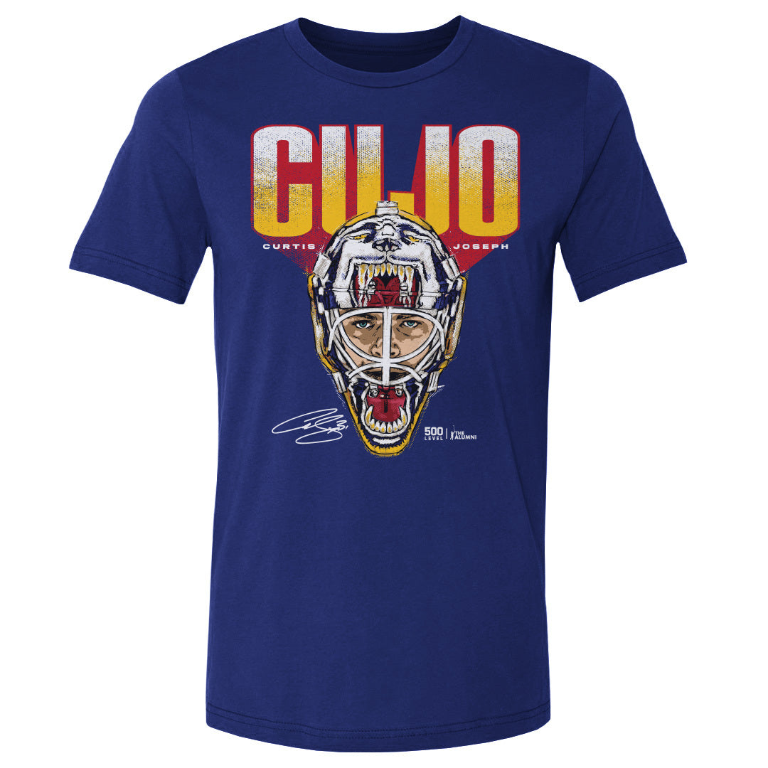 Curtis Joseph St. Louis Cujo Mask T-Shirt - 2 Colors Men's Cotton T-Shirt 500 LEVEL Royal Blue S Men's Cotton T-Shirt