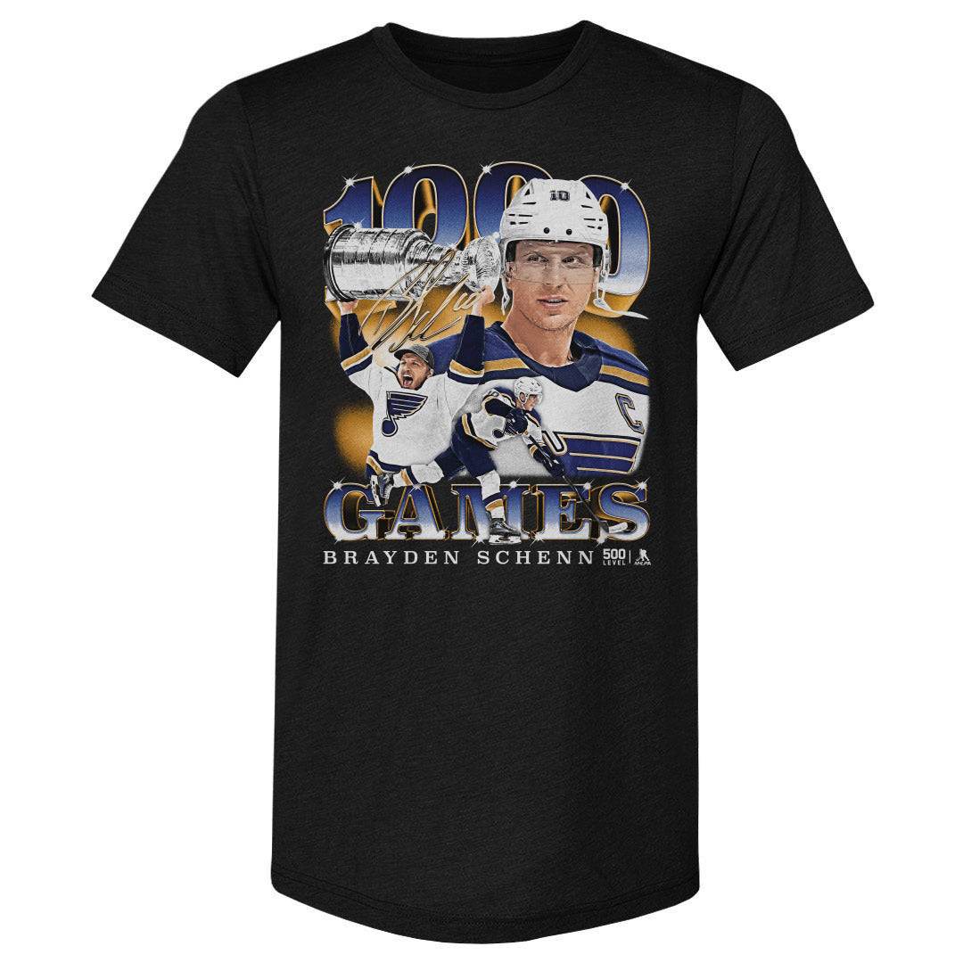 Brayden Schenn St. Louis Blues 1000th Game Tri-Blend Tee - 3 Colors Men's Premium T-Shirt 500 LEVEL Men's Premium T-Shirt Tri Black S