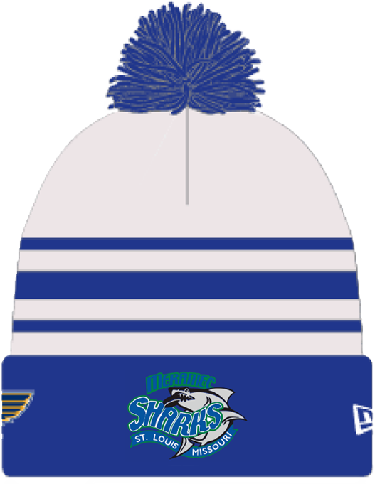 2024 MERAMEC SHARKS NEW ERA KNIT HAT  STL Authentics   