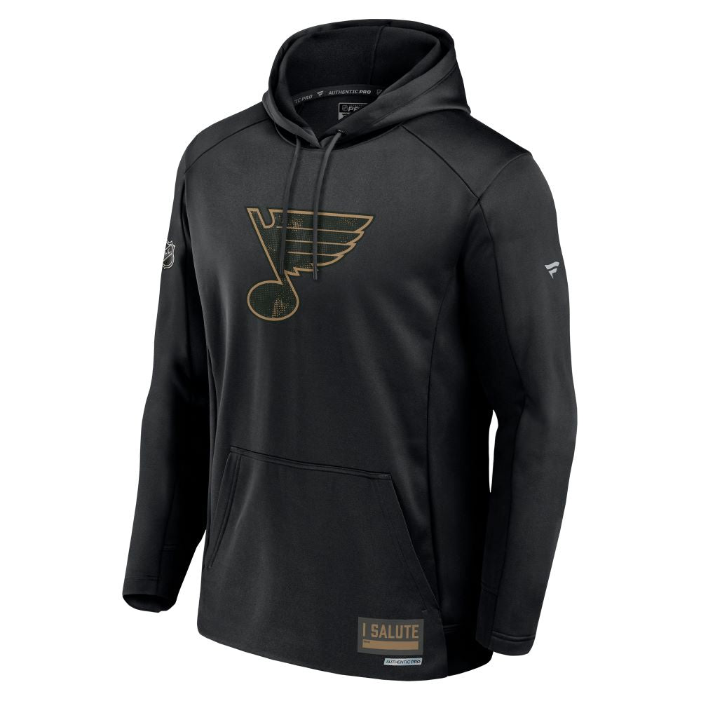 ST. LOUIS BLUES FANATICS AUTHENTIC PRO MILITARY HOODIE - BLACK Hoodie St. Louis Blues   