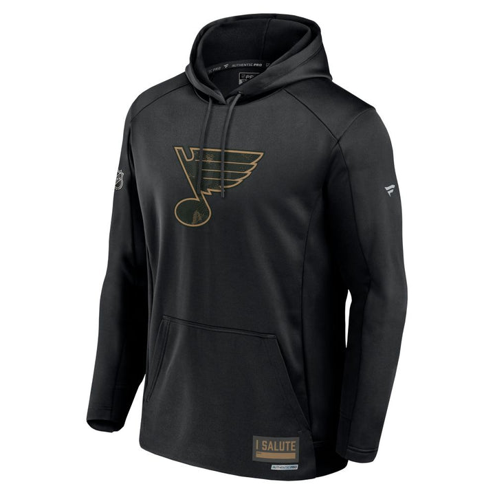 ST. LOUIS BLUES FANATICS AUTHENTIC PRO MILITARY HOODIE - BLACK Hoodie Fanatics   