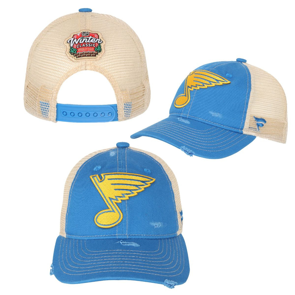 ST. LOUIS BLUES FANATICS AP WINTER CLASSIC NOTE MESH SNAPBACK - AIR FORCE BLUE Hat Fanatics   