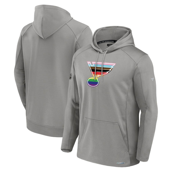 ST. LOUIS BLUES FANATICS AUTHENTIC PRO PRIDE HOODIE - GREY Hoodie Fanatics