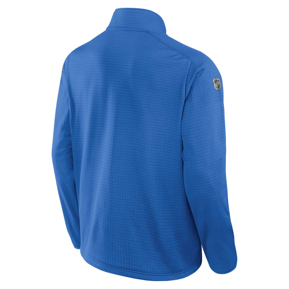 ST. LOUIS BLUES FANATICS AUTHENTIC PRO RINK HERITAGE Q-ZIP - AIR FORCE BLUE 1/4 Zip Fanatics