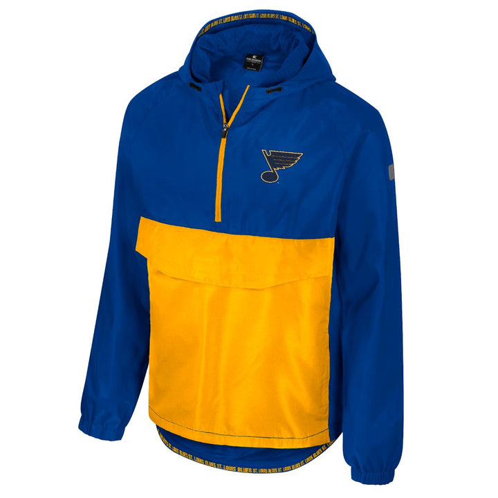 ST. LOUIS BLUES RELOADED HALF ZIP JACKET - ROYAL/GOLD Outerwear Colosseum   