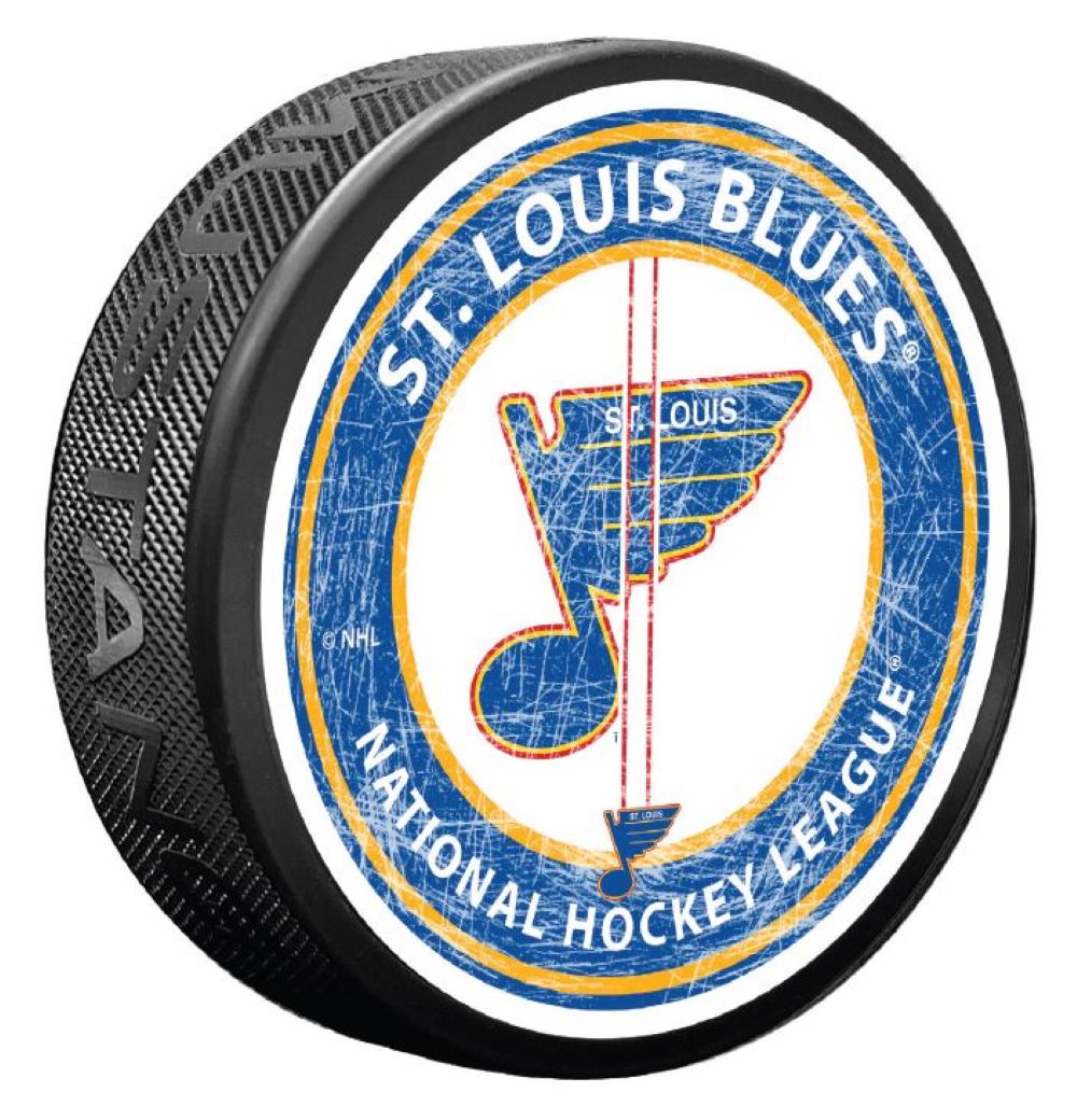 ST. LOUIS BLUES RETRO CENTER ICE PUCK Puck Mustang Products   