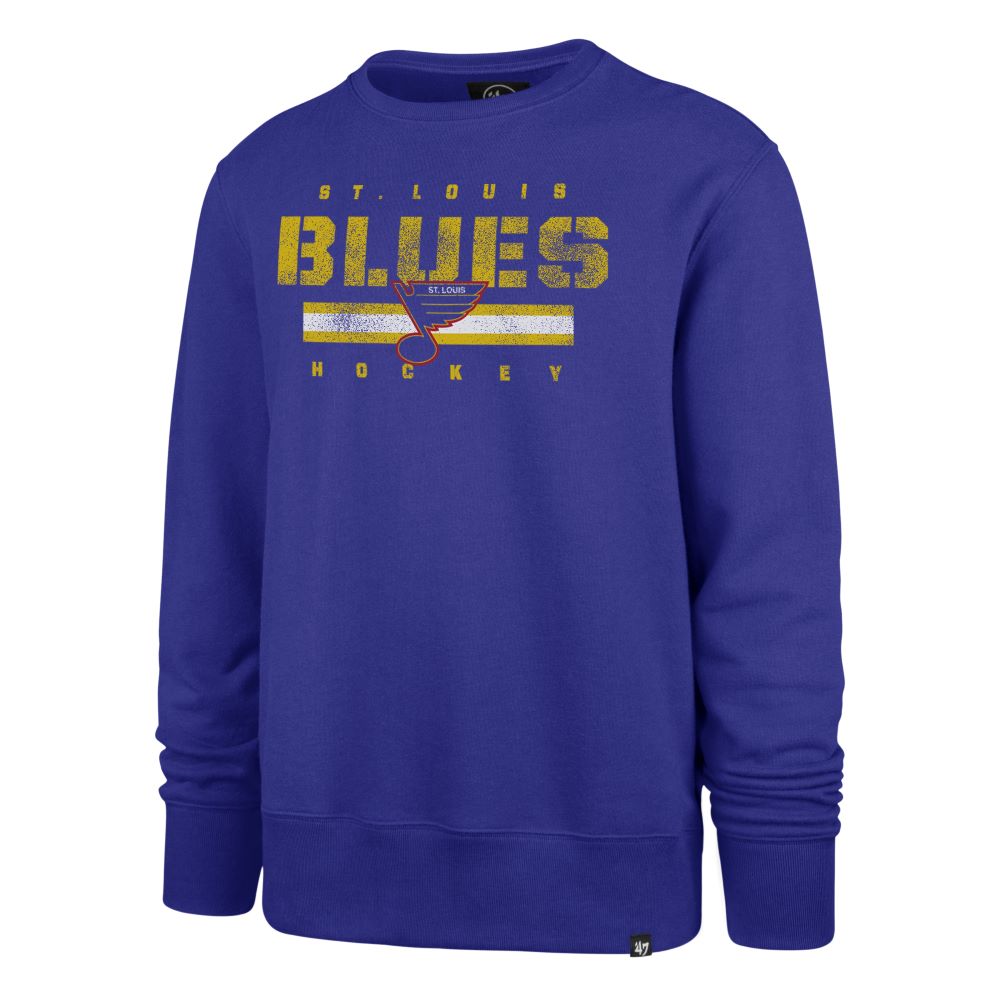 ST. LOUIS BLUES '47 RETRO STENCIL STRIPE CREW - ROYAL Mens '47 Brand   