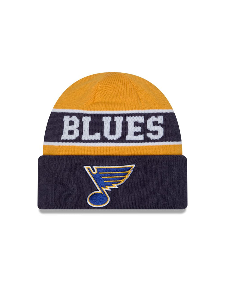 ST. LOUIS BLUES NEW ERA NOTE REVERSE CUFF KNIT - GOLD/NAVY Knit New Era   