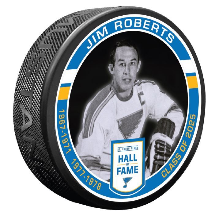 ST. LOUIS BLUES JIM ROBERTS HALL OF FAME PUCK Puck Mustang Products