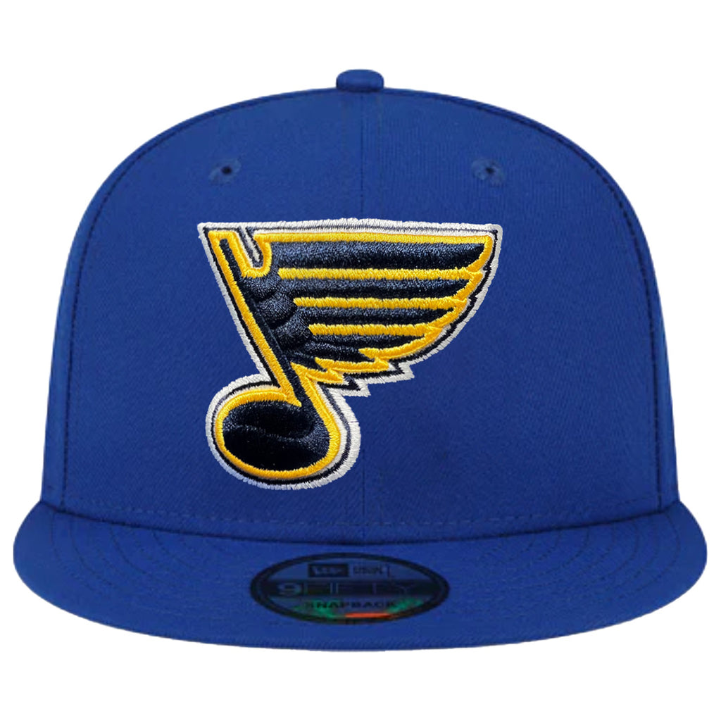 ST. LOUIS BLUES 90'S NOTE NEW ERA 5950 COLORBLOCK WHITE AND ROYAL FITTED HAT