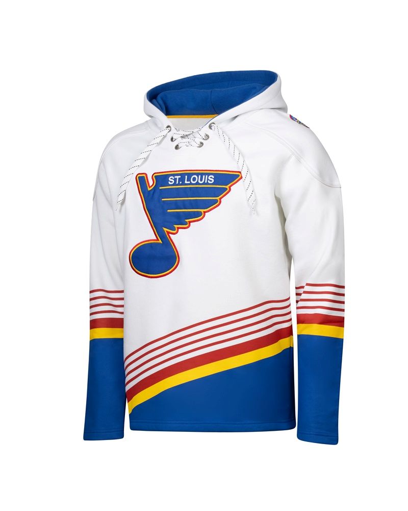 ST. LOUIS BLUES SPORT DESIGN SWEDEN RETRO HOCKEY HOODIE - WHITE Hoodie Sports Design Sweden