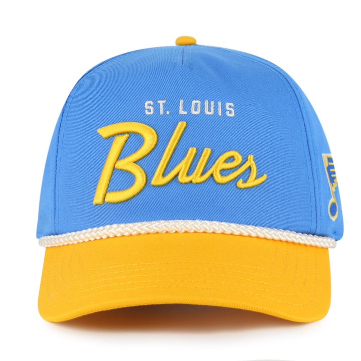 ST. LOUIS BLUES AMERICAN NEEDLE ROSCOE ROPE SNAPBACK HAT- AIR FORCE BLUE/YELLOW Hat American Needle   