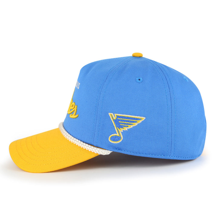 ST. LOUIS BLUES AMERICAN NEEDLE ROSCOE ROPE SNAPBACK HAT- AIR FORCE BLUE/YELLOW Hat American Needle   