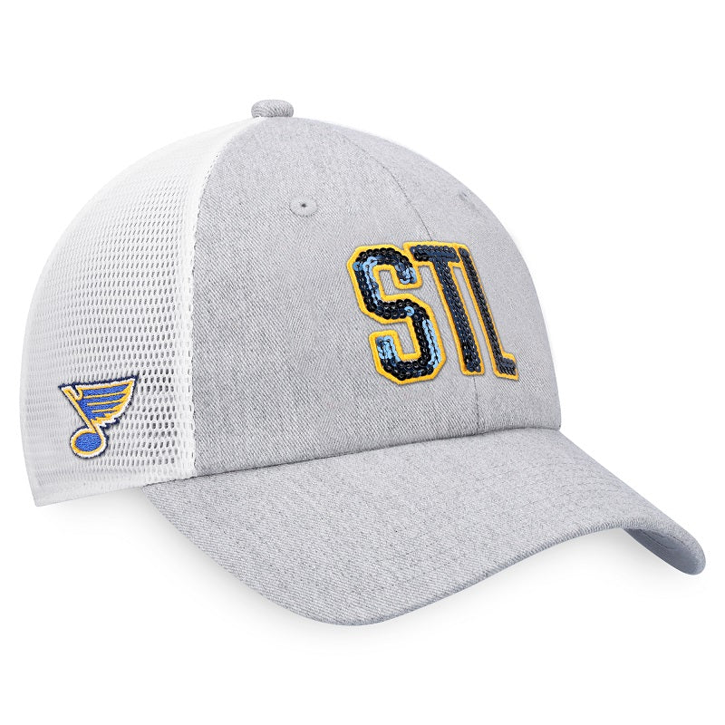 ST. LOUIS BLUES FANATICS WOMENS STL GLIMMER MESH SNAPBACK ADJ - GREY/WHITE Hat Fanatics   