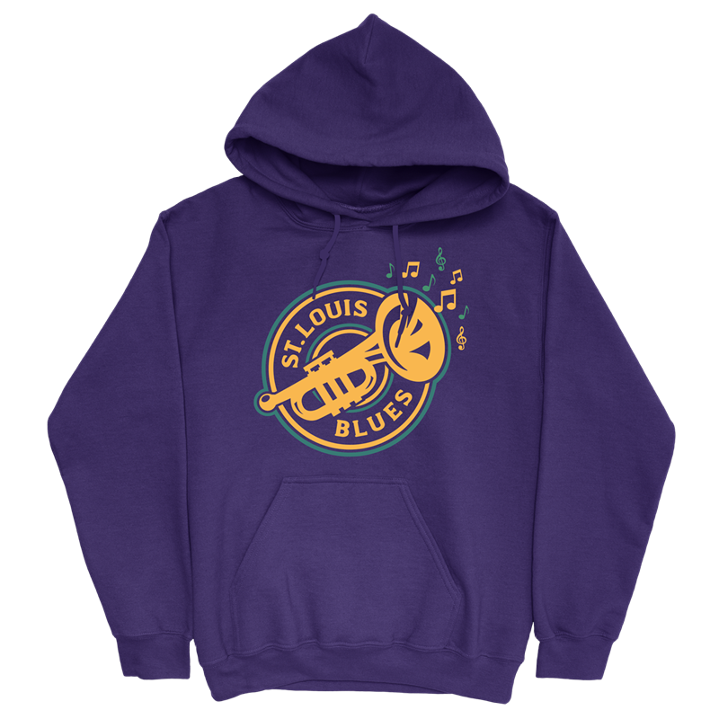 ST. LOUIS BLUES TRUMPET MARDI GRAS SERIES SIX HOODIE - PURPLE Hoodie Series Six