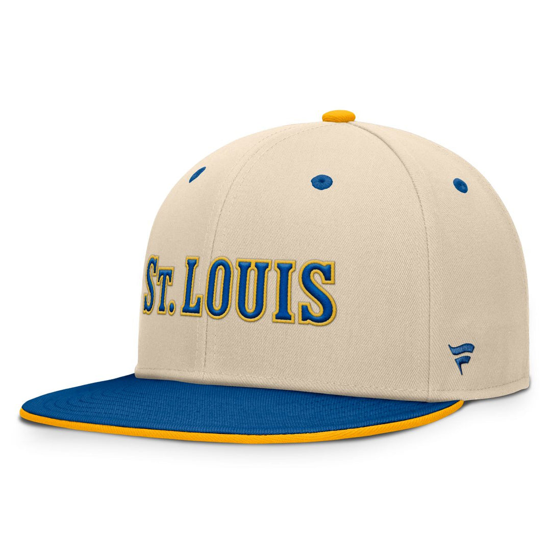 ST. LOUIS BLUES FANATICS AP PATCH WINTER CLASSIC SNAPBACK HAT- BEIGE Hat Fanatics   