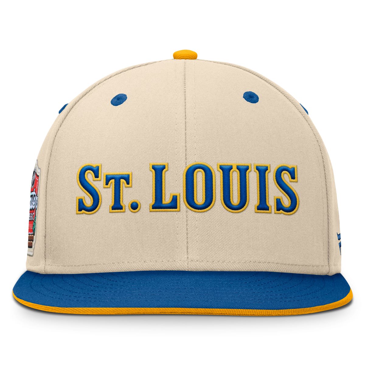 ST. LOUIS BLUES FANATICS AP PATCH WINTER CLASSIC SNAPBACK HAT BEIGE