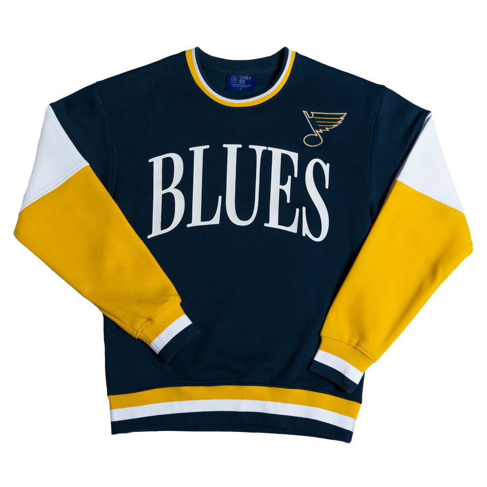 ST. LOUIS BLUES SERIES SIX ARCH COLORBLOCK CREW - NAVY Outerwear Series Six   