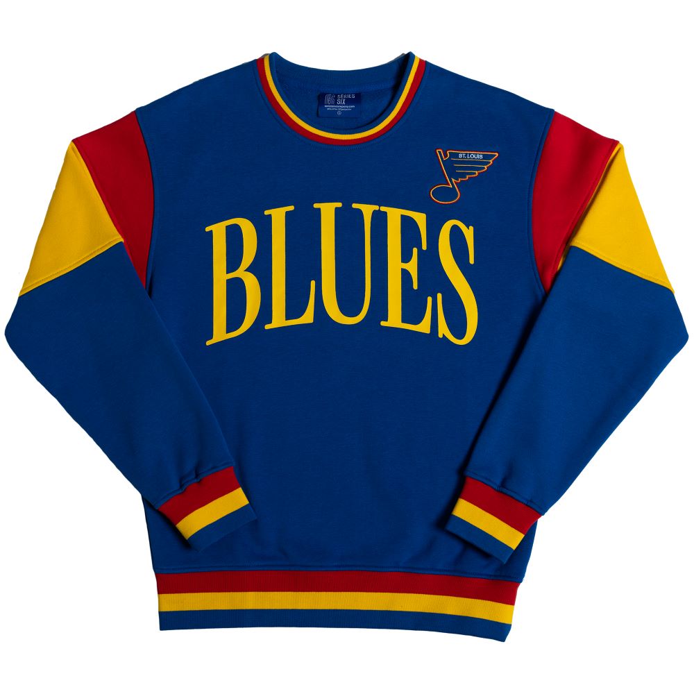 ST. LOUIS BLUES SERIES SIX ARCH COLORBLOCK CREW - ROYAL Outerwear Series Six   