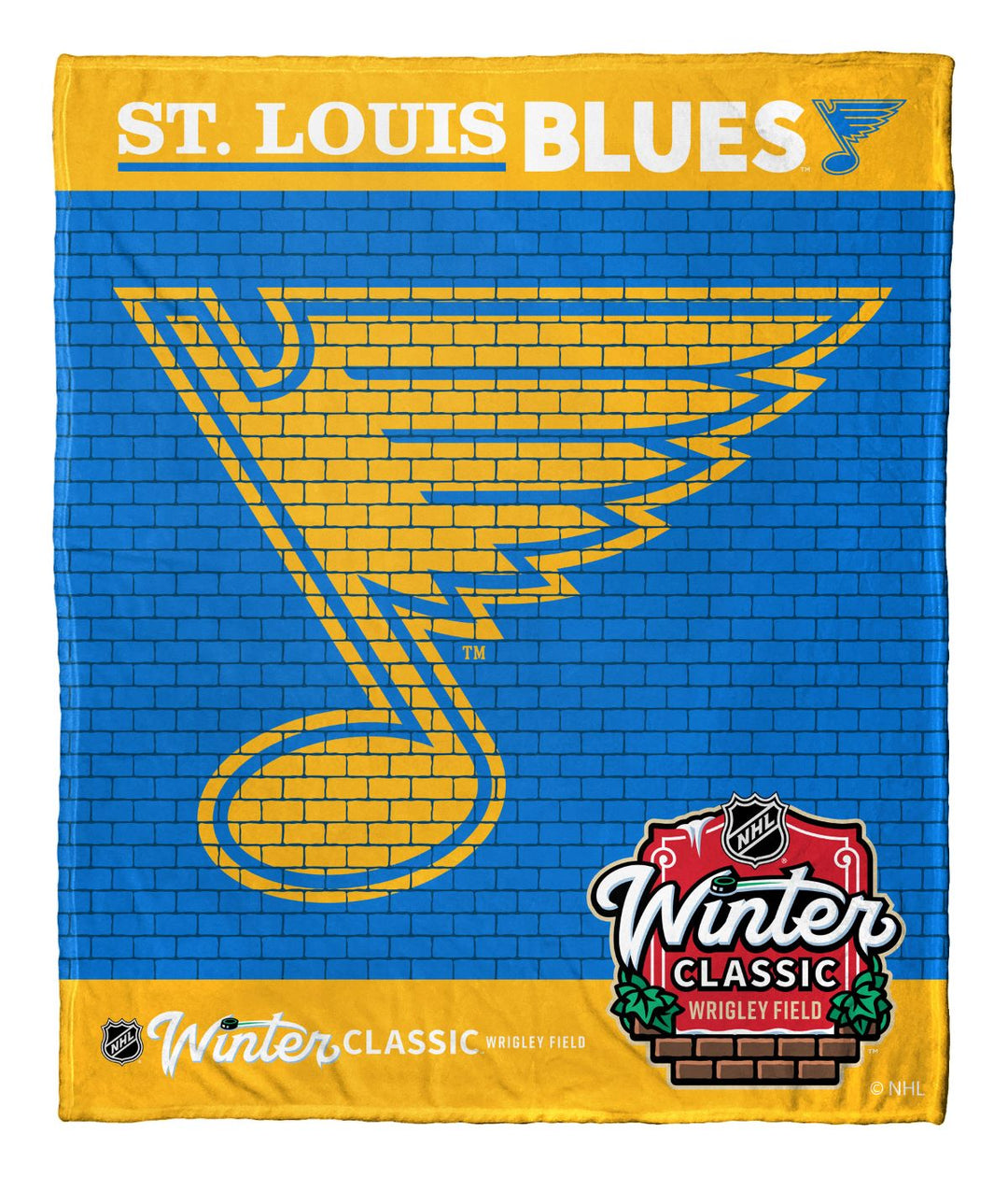 ST. LOUIS BLUES WINTER CLASSIC NOTE SILK THROW BLANKET - AIR FORCE BLUE Accessories Northwest   