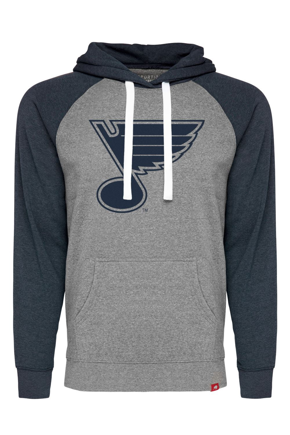 ST. LOUIS BLUES SPORTIQE TONAL NOTE OLSEN HOODIE - GREY/NAVY Hoodie Sportiqe   