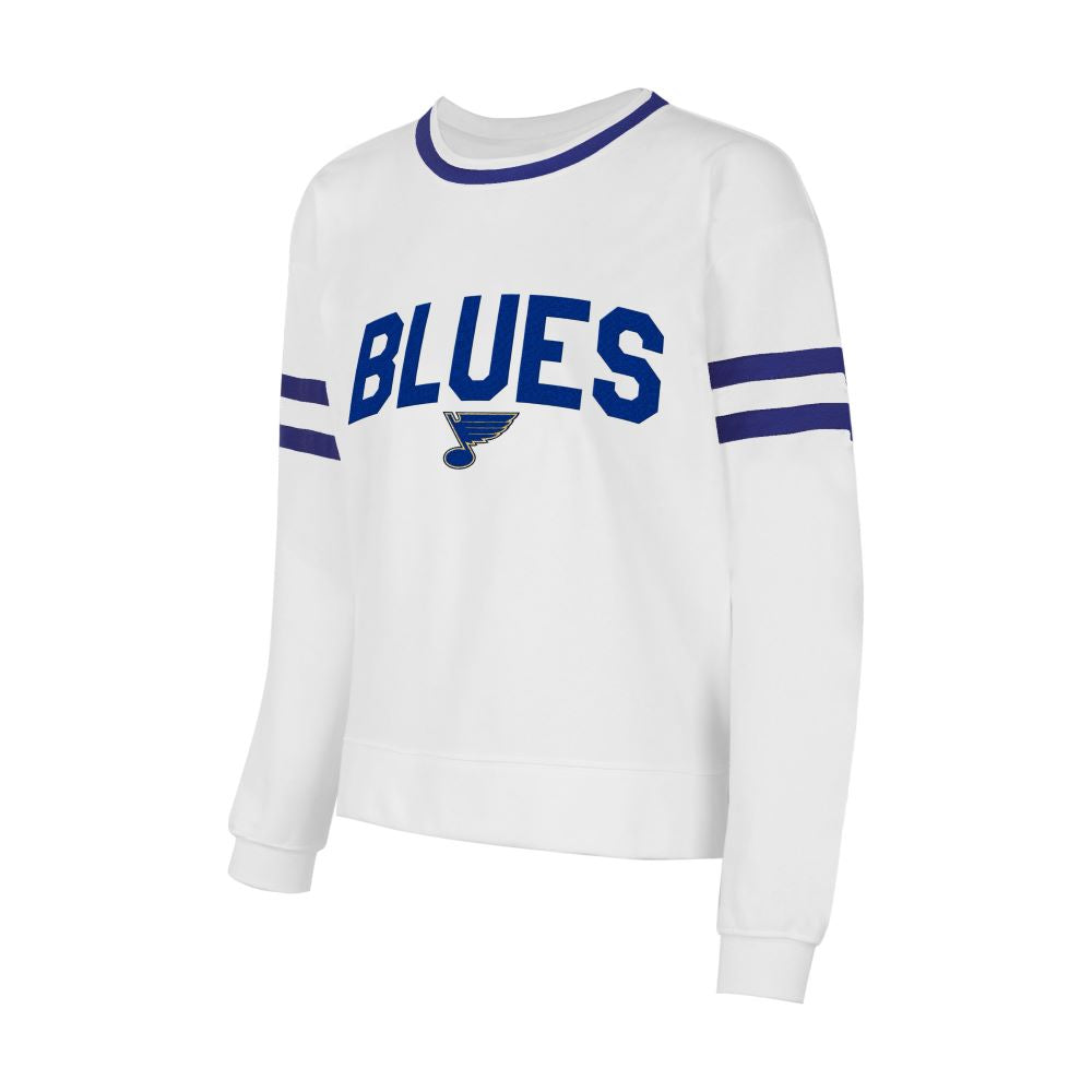 ST. LOUIS BLUES WOMENS CONCEPT BOROUGH LS TOP - WHITE Sleepwear Concepts Sport   