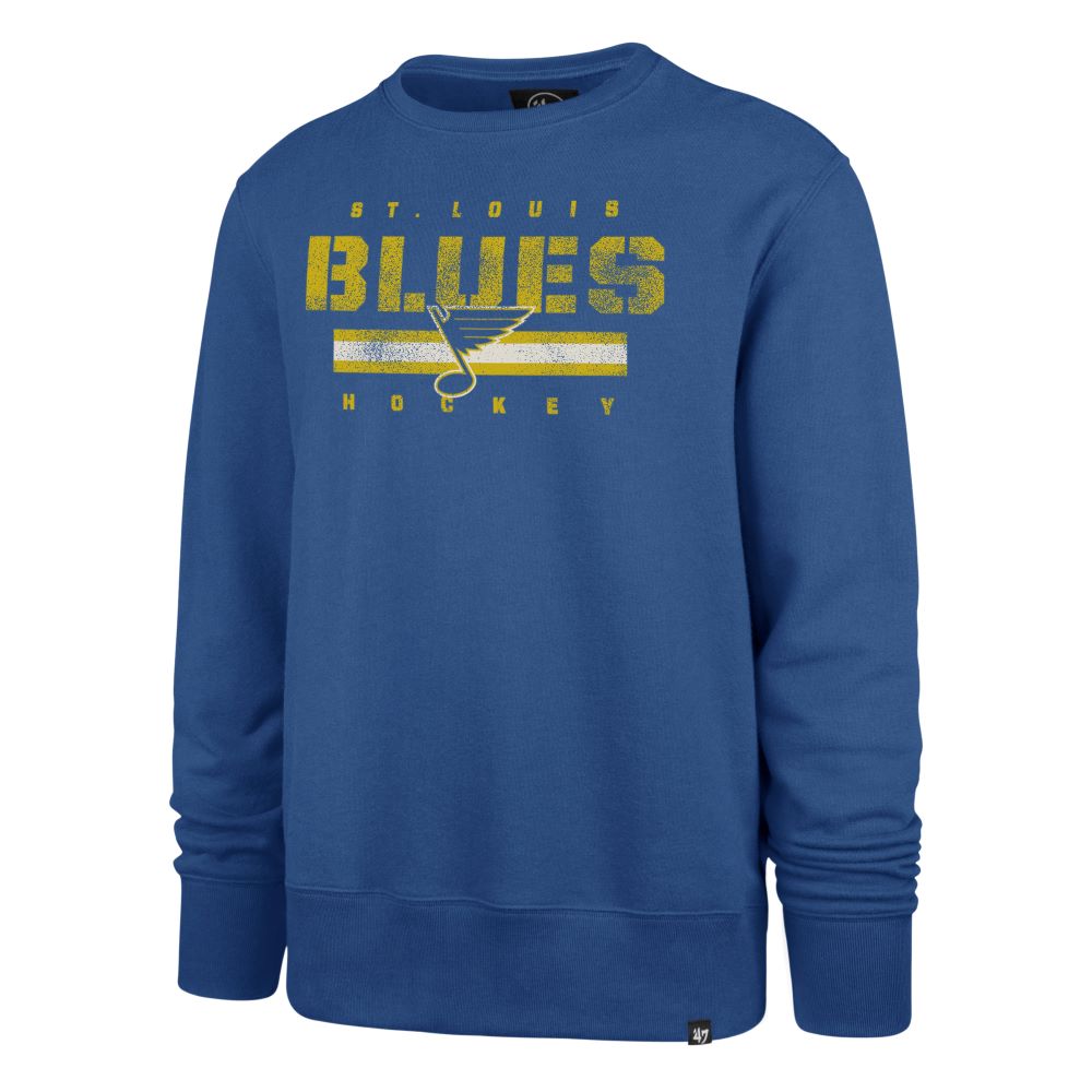 ST. LOUIS BLUES 47' HERITAGE STENCIL STRIPE CREW - LIGHT BLUE Mens '47 Brand   