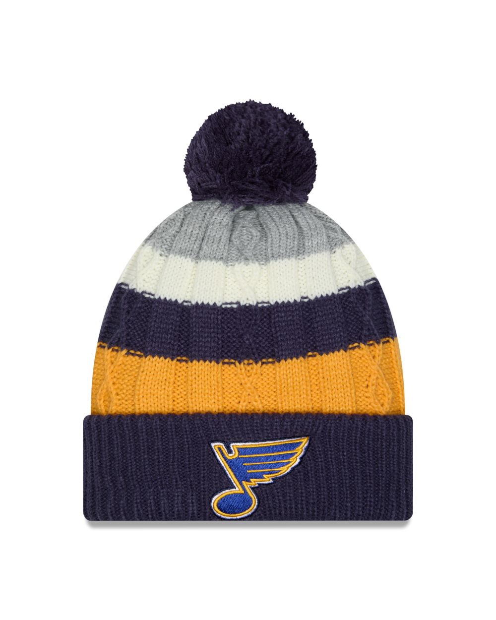 ST. LOUIS BLUES NEW ERA LADIES NOTE CABLED POM KNIT- MULTI Knit New Era   