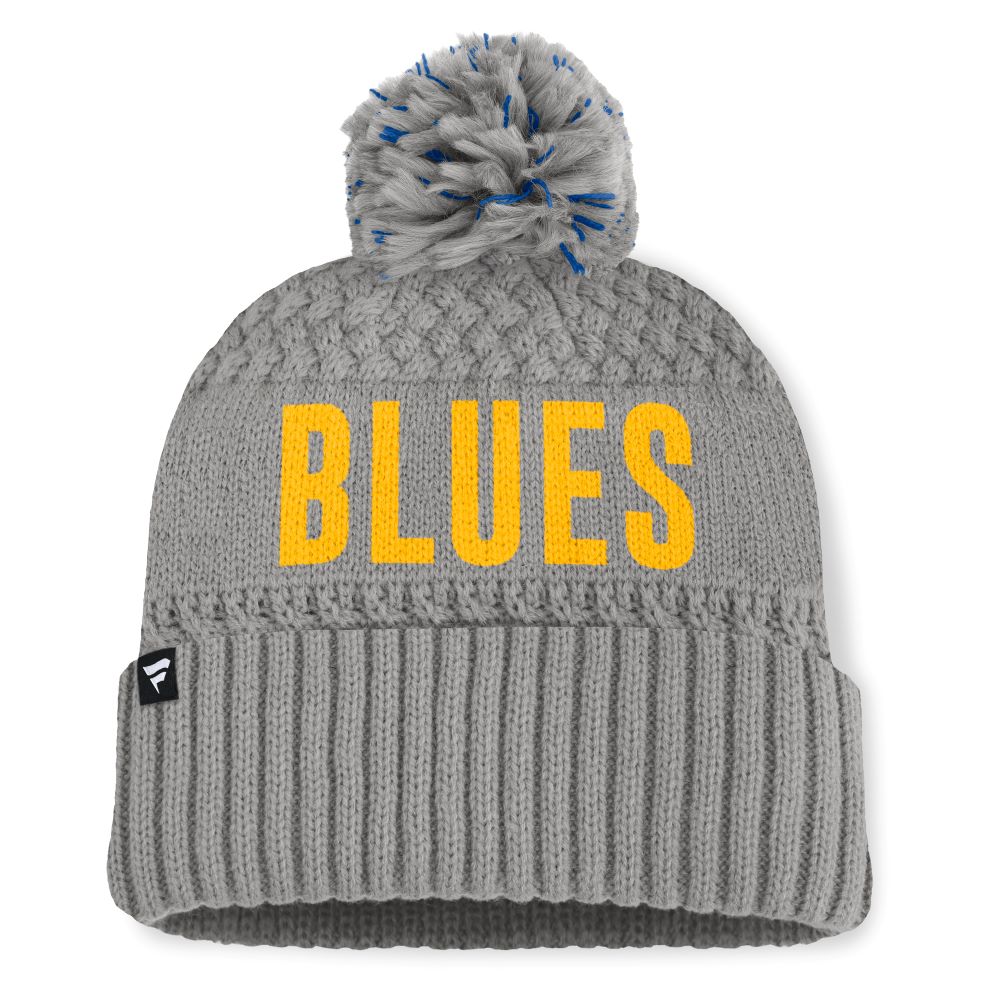 ST. LOUIS BLUES FANATICS WOMENS NOTE TILLY POM KNIT - GREY Knit Fanatics   