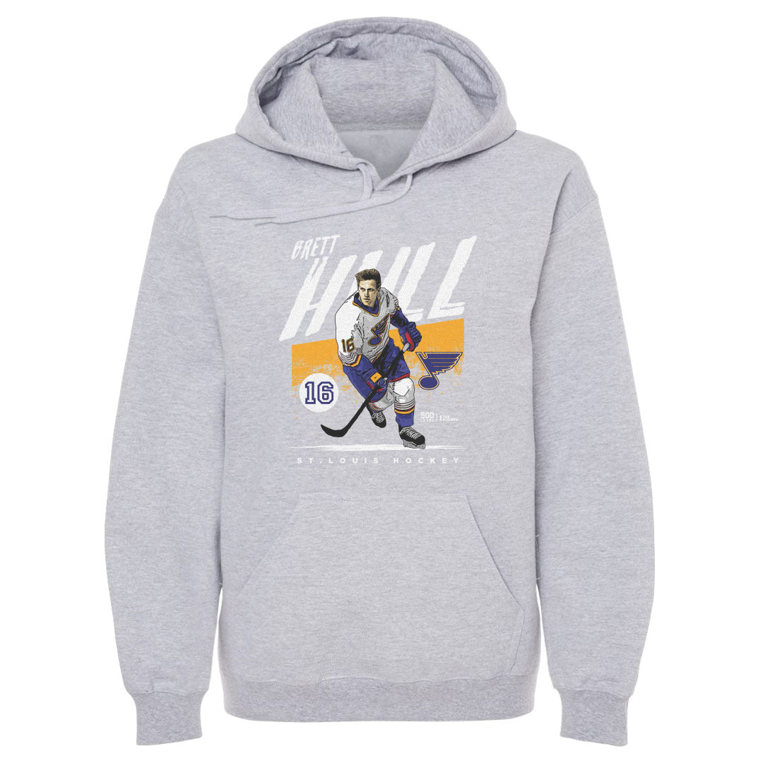 Brett Hull St. Louis Blues Hoodie - 2 Colors Men's Hoodie 500 LEVEL Gray S Men's Hoodie