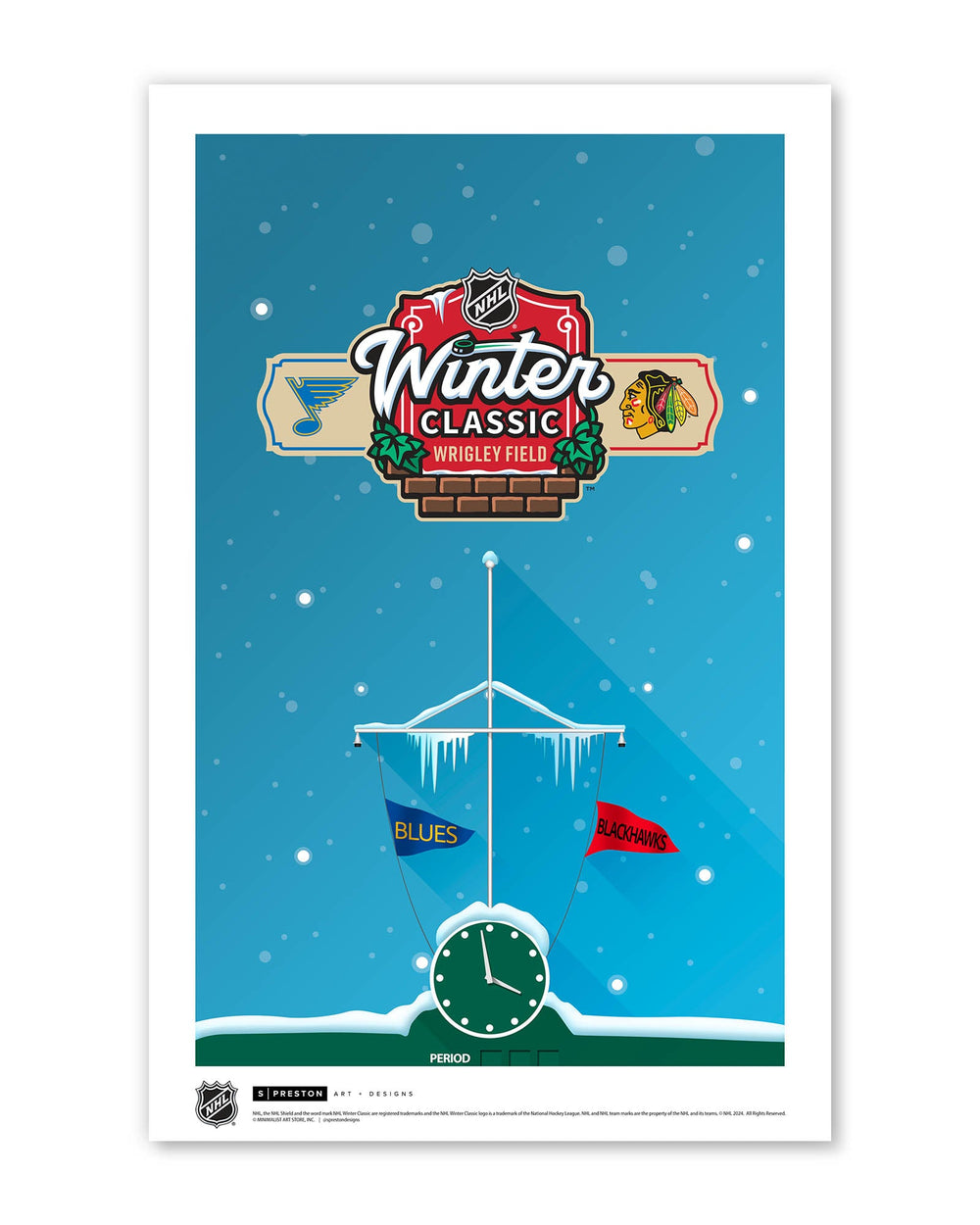 2025 NHL Winter Classic Minimalist Stadium Limited Edition Art Print Art Poster S. Preston Art + Designs Print Only Poster Print LE 200