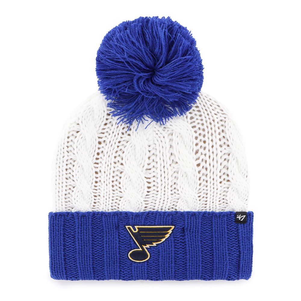 ST. LOUIS BLUES '47 LADIES NOTE FIRESIDE POM KNIT - ROYAL/WHITE Knit '47 Brand   