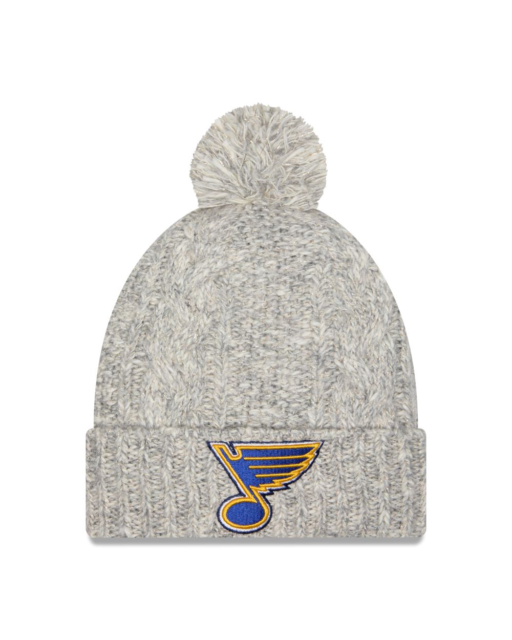 ST. LOUIS BLUES NEW ERA LADIES NOTE SHIMMER POM KNIT - SILVER Knit New Era   