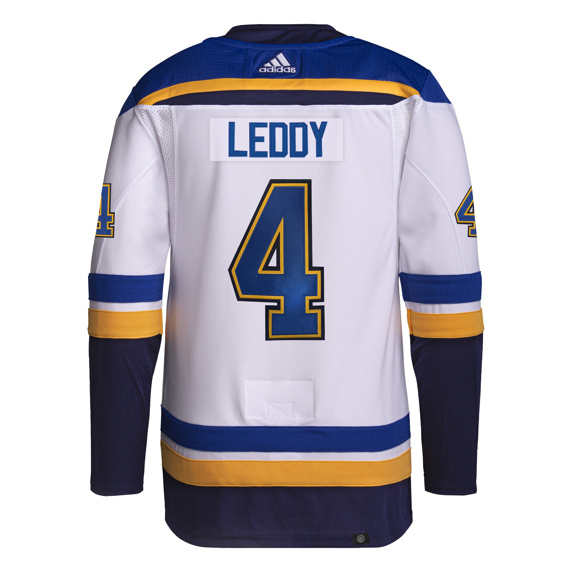 ST. LOUIS BLUES ADIDAS AUTHENTIC PRO STITCH LEDDY 4 ROAD JERSEY WHI STL Authentics