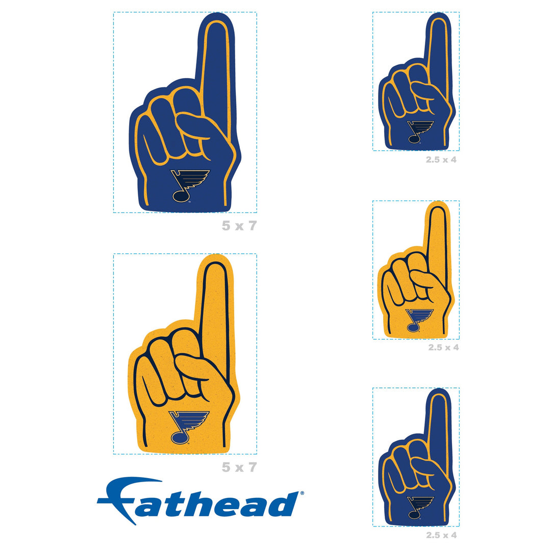 St. Louis Blues:    Foam Finger Minis        - Officially Licensed NHL Removable     Adhesive Decal