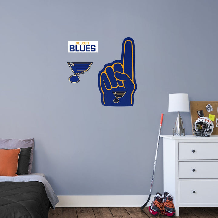 St. Louis Blues:    Foam Finger        - Officially Licensed NHL Removable     Adhesive Decal