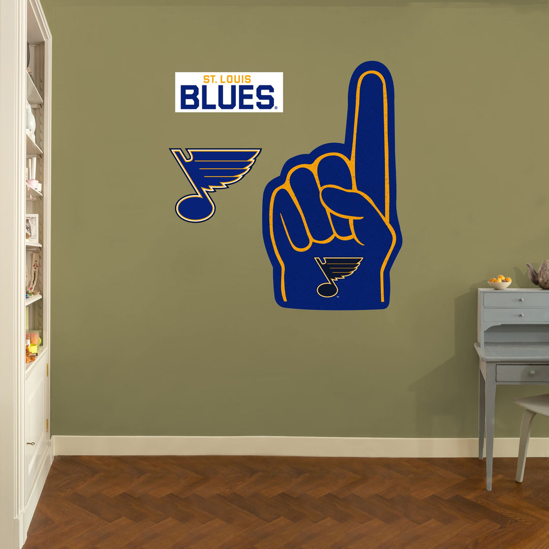 St. Louis Blues:    Foam Finger        - Officially Licensed NHL Removable     Adhesive Decal