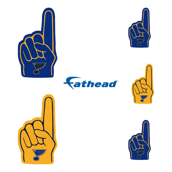 St. Louis Blues:    Foam Finger Minis        - Officially Licensed NHL Removable     Adhesive Decal