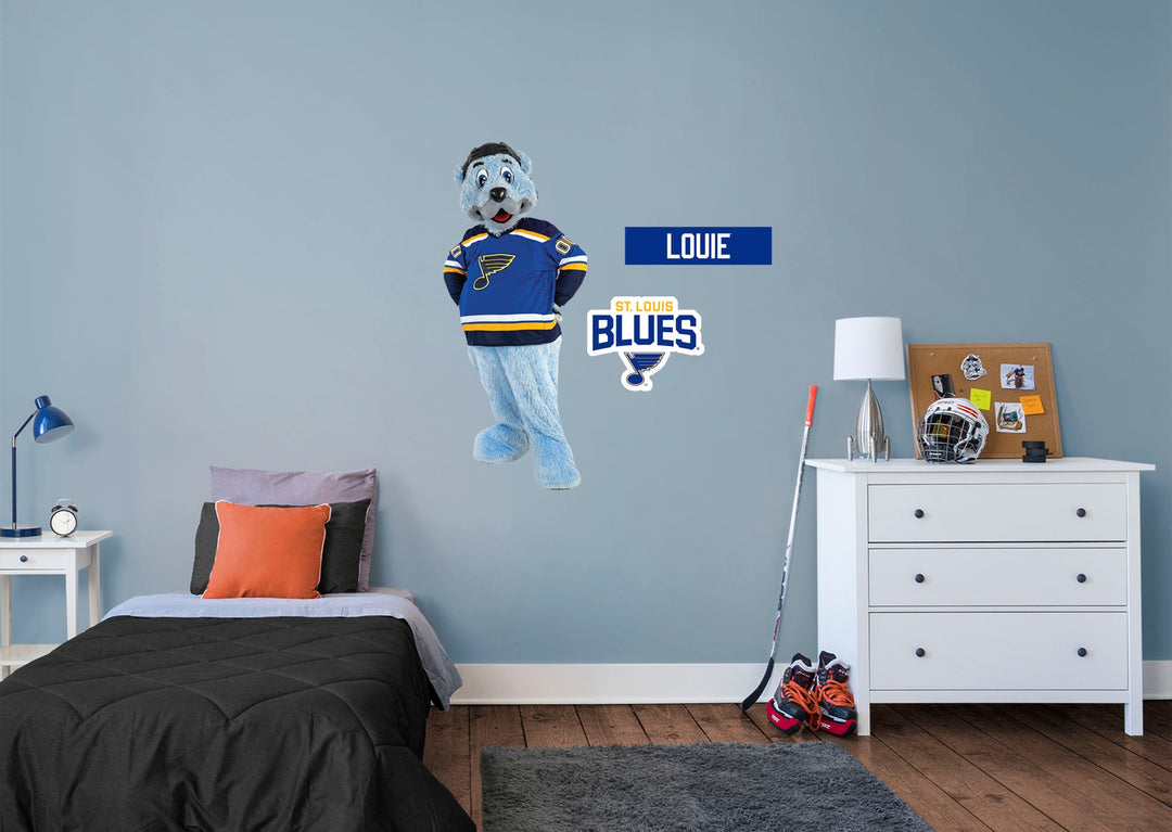 St. Louis Blues: Louie  Mascot        - Officially Licensed NHL Removable Wall   Adhesive Decal