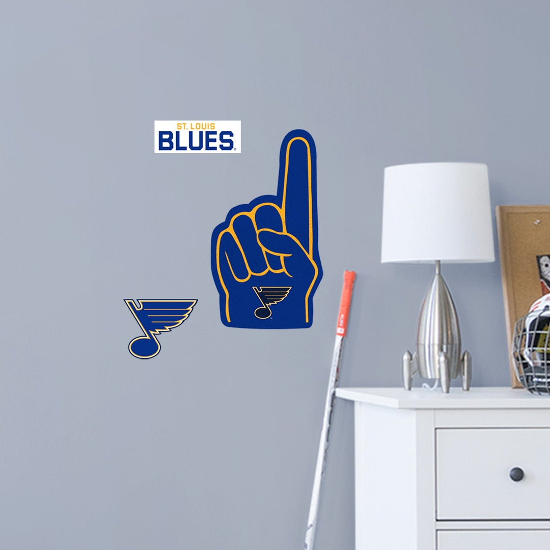 St. Louis Blues:    Foam Finger        - Officially Licensed NHL Removable     Adhesive Decal