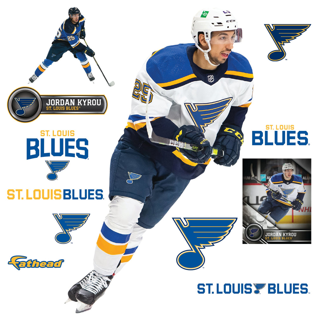 St. Louis Blues: Jordan Kyrou - Officially Licensed NHL Removable Adhesive Decal