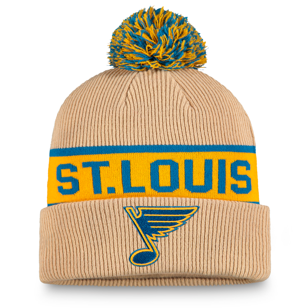 St. Louis Blues knit stocking cap hat beanie, fleece - Depop