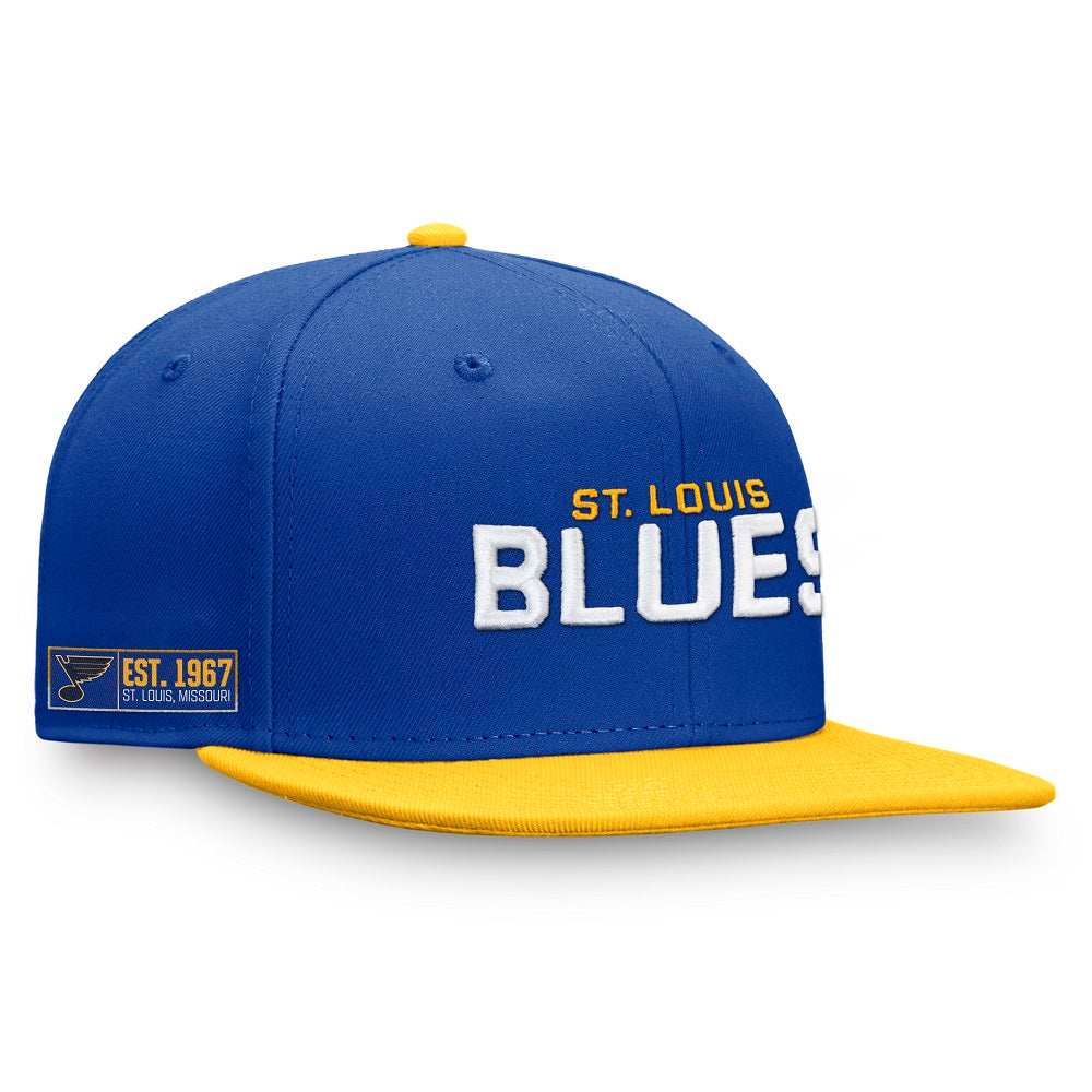 ST. LOUIS BLUES FANATICS WORDMARK SNAPBACK - ROYAL GOLD Hat Fanatics   